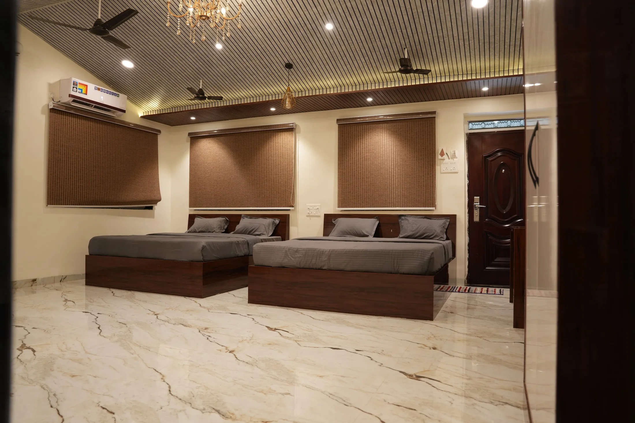 Premium room at DS Agro Tourism & Resort. A wide view of the real Premium Room interior.