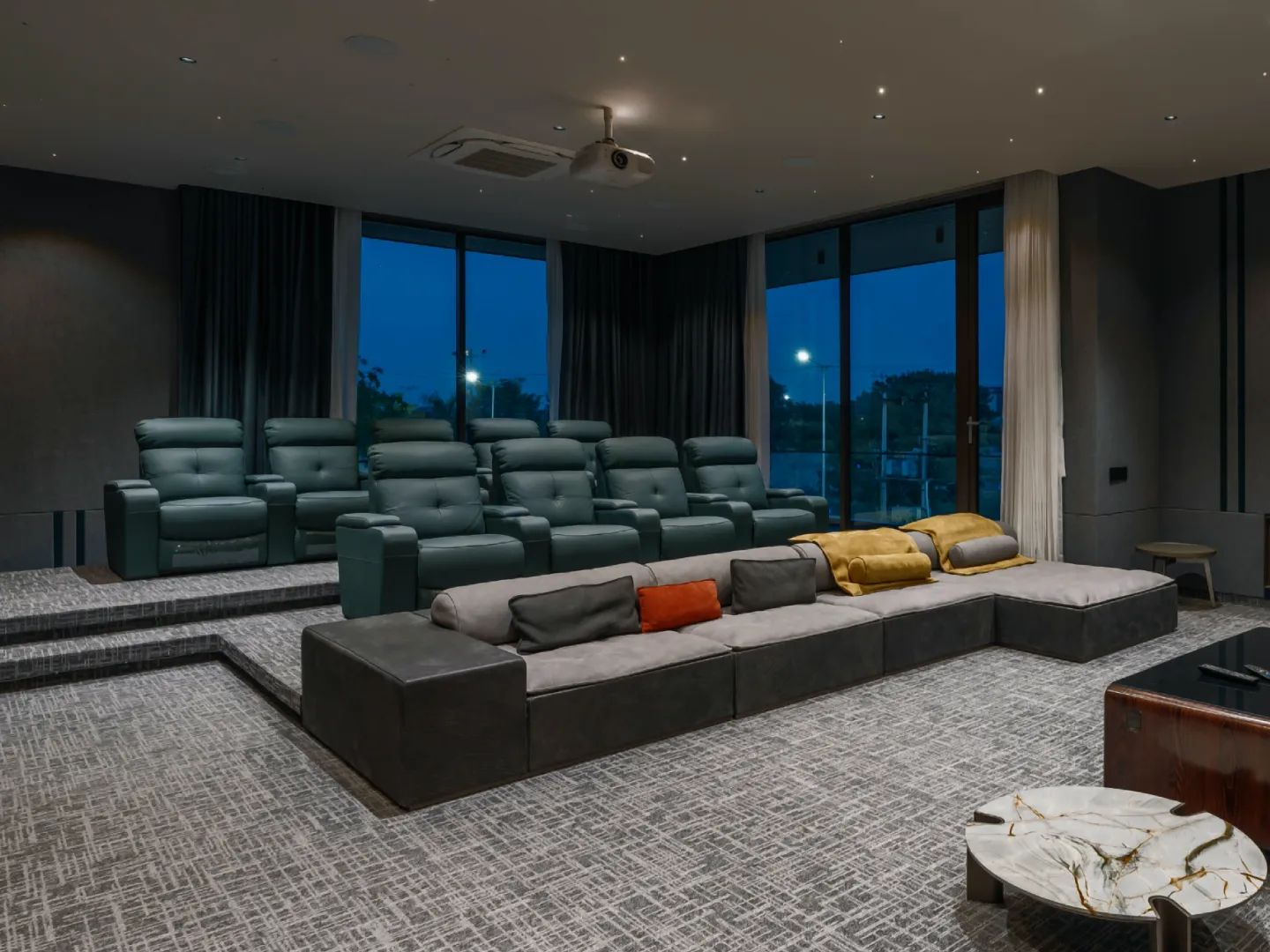 Outdoor patio and lawn theatre two